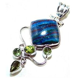 Rainbow Caliscilica & Peridot Pendant