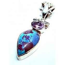 Azurite & Amethyst Pendant