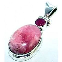 Rhodochrosite & Ruby Pendant