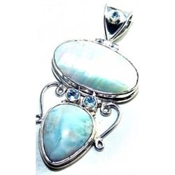 Abalone Shell & Larimar Pendant
