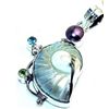Image 1 : Nautilus Shell, Mixed Stones & Pearl Pendant