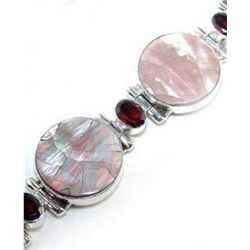 Garnet and Shell Bracelet