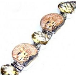 Carved Stone and Citrine Bracelet