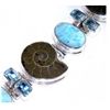 Image 1 : Ammonite, Blue Topaz and Larimar Bracelet