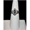 Image 1 : 14K WHITE GOLD RING WITH SAPPHIRE AND DIAMOND