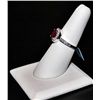 Image 3 : SILVER RING WITH WHITE SAPPHIRE AND RUBY