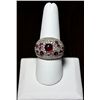 Image 1 : TOURMALINE AND WHITE SAPPHIRE  SILVER RING