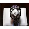 Image 4 : AMETHYST AND WHITE SAPPHIRE SILVER RING