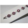 Image 2 : SILVER BRACELET WITH WHITE SAPPHIRES AND TOURMALINE