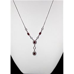 14K GOLD DIAMOND AND RUBY NECKLACE