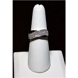 SILVER AND WHITE SAPPHIRE RING