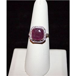 10K GOLD DIAMOND AND RUBY RING