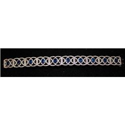 14K GOLD DIAMOND AND SAPPHIRE BRACELET