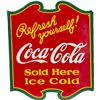 Image 2 : Coca Cola "Refresh Yourself!" Double-Sided Porcelain Fl
