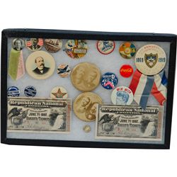 Lot Of Misc. Political Items In Riker Mount