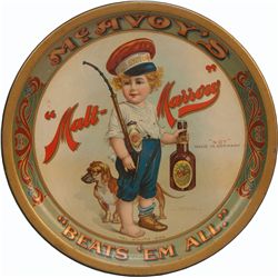 McAvoy's Malt-Marrow Round Tin Advertisement Serving Tr