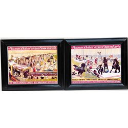 Lot of 4 Circus Poster Prints In Matching Frames:
