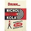 Image 1 : Drink Nichol Kola 5 Cents Tin Sign