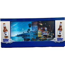 Miller Lite Beer Light-Up Sign w/ Rotating Screens