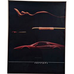 Ferrari Advertisement Poster Print in Frame