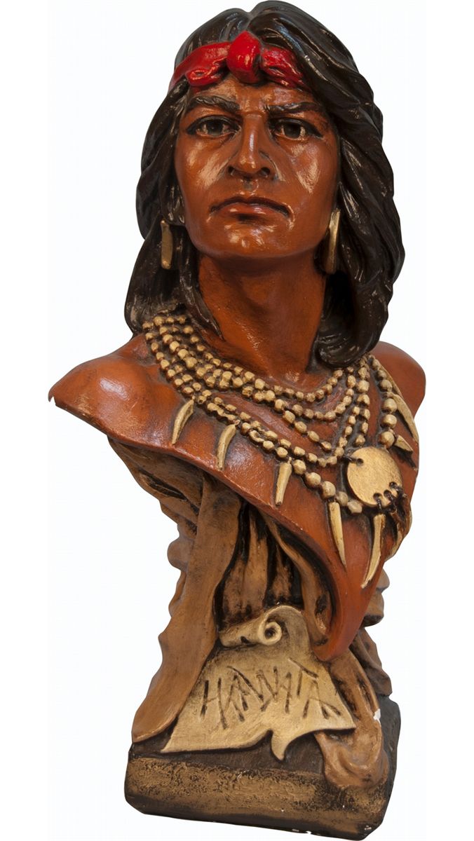 Hawata Plaster Indian Bust Statue