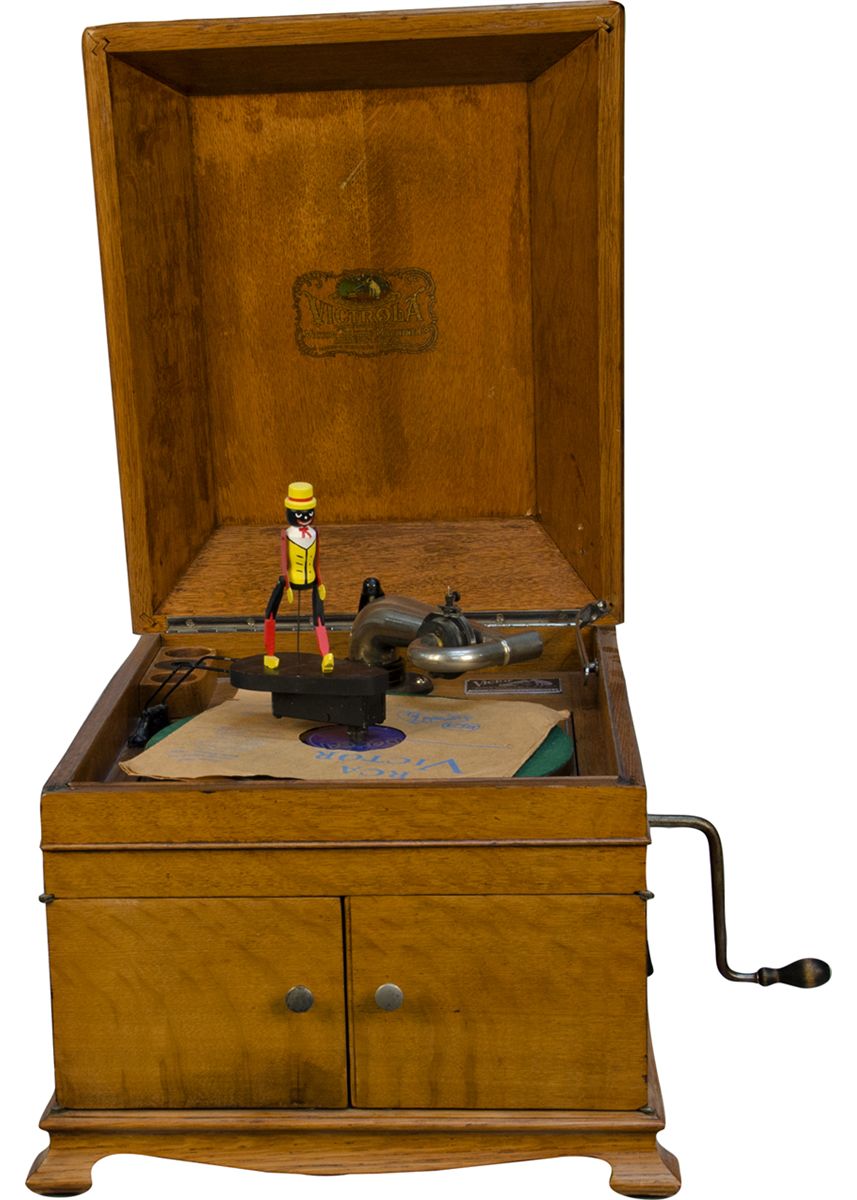 Antique Oak Case Victrola VV IX, HandCrank Talking