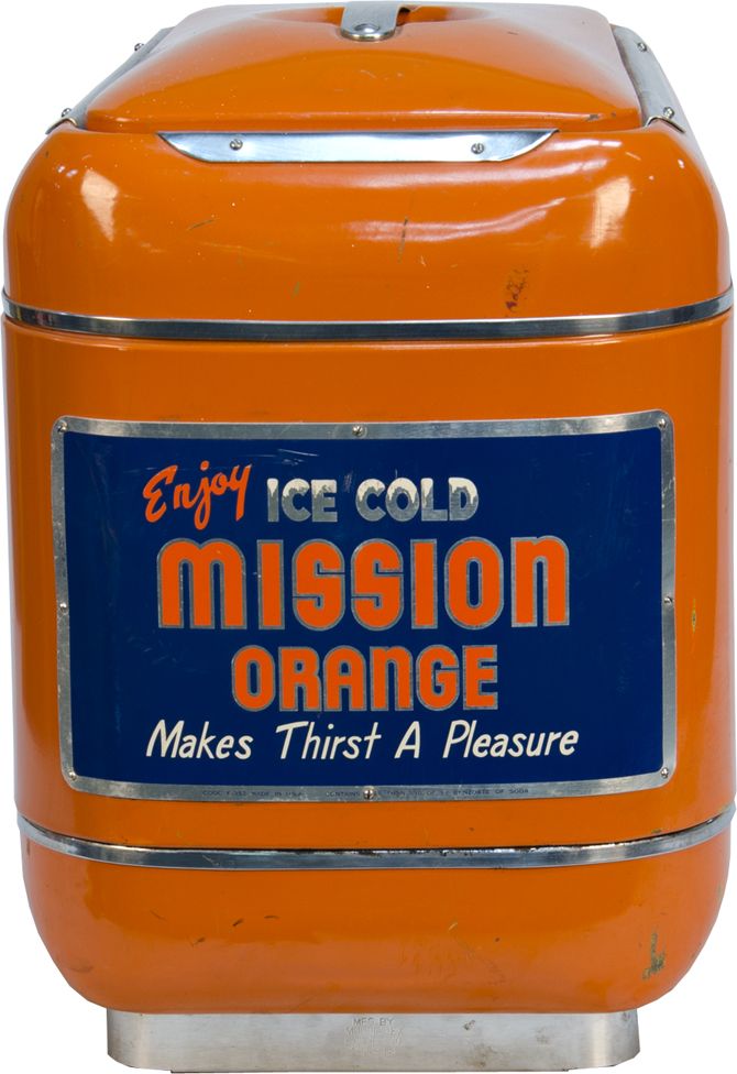 Vintage Mission Orange Countertop Drink Dispenser