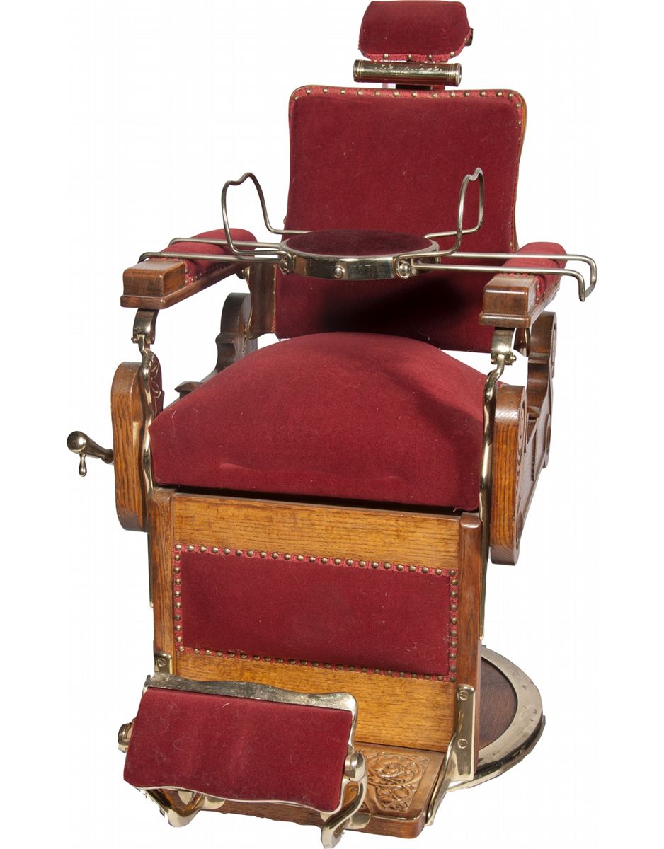 Vintage Carved Oak Barber Chair By Theo A Kochs