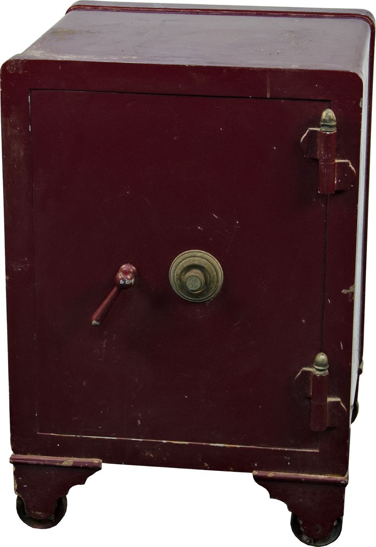 CastIron Maroon Cary Combination Lock Safe On Wheels