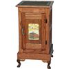 Image 1 : Oak Slot Machine Stand w/ "Overland Hotel, Reno" Decal