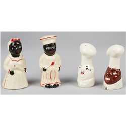 2 Sets of Black Americana Salt & Pepper Shakers: