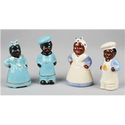 Lot of 2 Sets Of Black Americana Salt & Pepper Shakers: