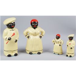 Set of 4 Matching Pearl China Co. Black Americana Salt