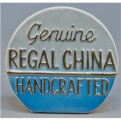 Regal China Co. Painted Ceramic Advertising Sign Displa
