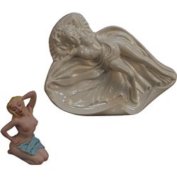 Lot of 2 Vintage Holland Mold Pin Up Girl Nude Porcelai