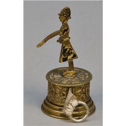 Figural Brass English Bobby on Stand Tape Measure