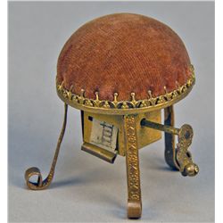 Victorian Wind-up Stool Tape Measure & Pin Cushion