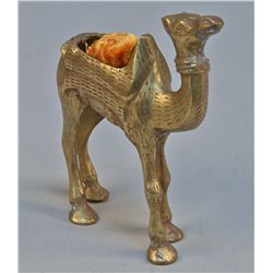 Antique Brass Figural Camel Pin Cushion, novelty