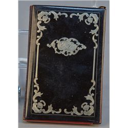 Antique Victorian French Natural Shell, Silver Inlaid
