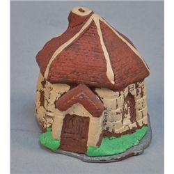 Vintage English Toll House Pewter Thimble Holder