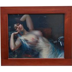 Arizona Saloon Bar Nude Woman Print In Frame