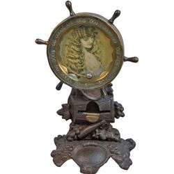 Early Cast-Iron Gambling Wheel Countertop Match Dispens