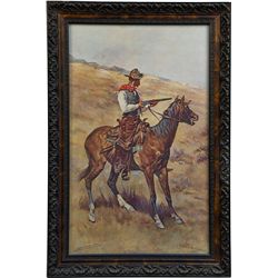 "Danger Ahead" Frederic Remington Old West Print in Orn