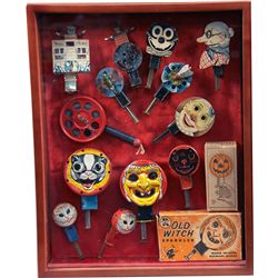 13 Vintage Mechanical Holiday Sparklers in Shadow Box