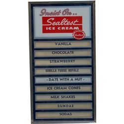 Insist On Sealtest Ice Cream Glass Menu Board Sign in F