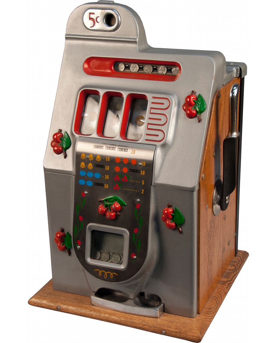 5 Cent Mills Novelty Black Cherry Halftop Slot Machine