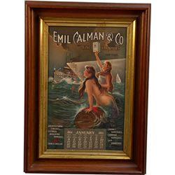 Emil Calman & Co. January 1914 Mermaid Calendar In Fram