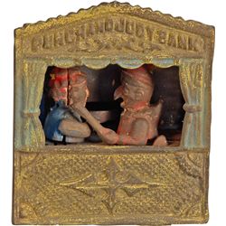 Early Punch & Judy Cast-Iron Mechanical Bank By Shepard