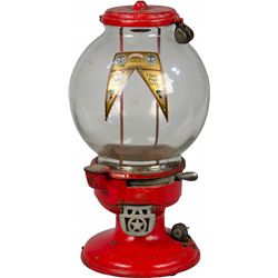 Early Red Cast-Iron Columbus Model B Gumball Style Vend