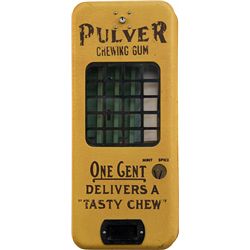 1 Cent Yellow Porcelain Pulver Chewing Gum Clown Wall M